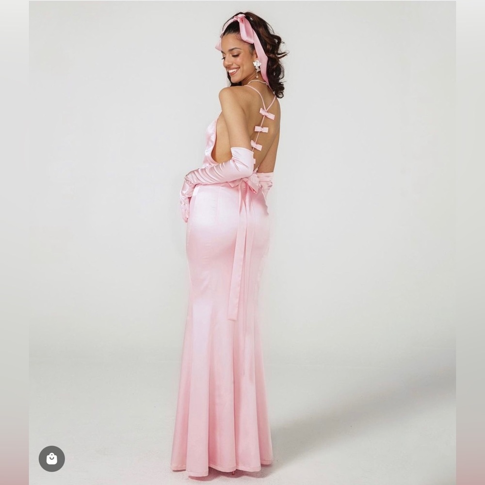 Nana Jacqueline - Angelique Bow Dress (Pink) Size large - NWT